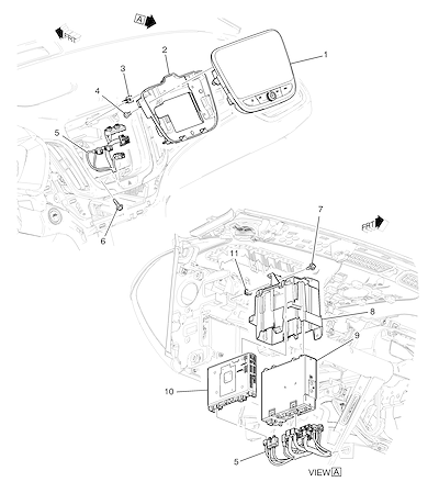 Imagem de Fixação e suporte do rádio com controles e fiação do painel (Conforto e conveniência)