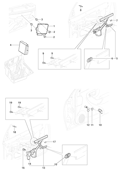 Imagem de Mecanismo e motor do levantador do vidro dianteiro manual e elétrico