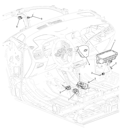 Imagem de Sistema airbag motorista e passageiro com módulos e sensores completos