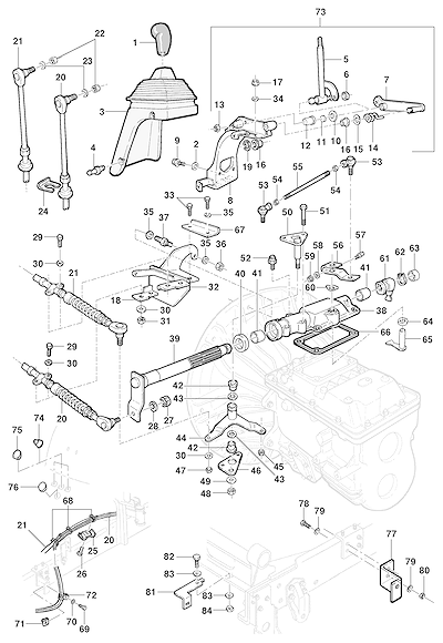 Imagem de Alavancas, cabos e suportes do sistema de controle da transmissão manual e automática