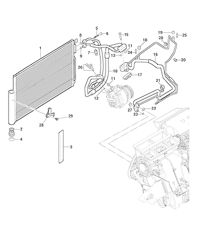 Imagem de Sistema de refrigeração e componentes do ar-condicionado automotivo