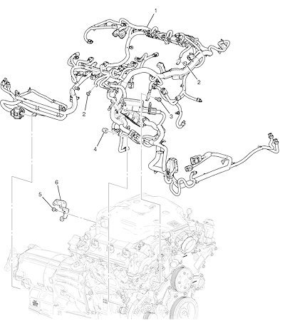 Imagem de Chicote e fiação do motor 3.6S (LGX) com suportes e fixadores diversos