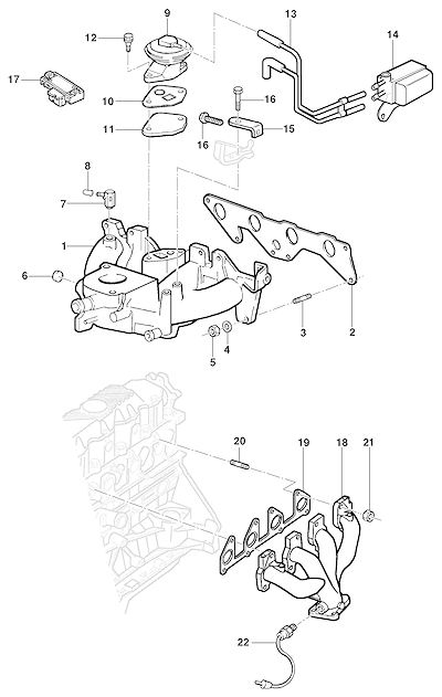Imagem de Coletor de admissão e escape e válvula EGR para motor gasolina LM3