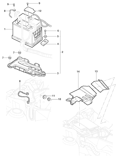 Imagem de Bateria e cabos para sedan, hatch e pick-up com acessórios e suportes completos