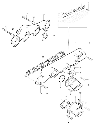 Imagem de Coletor de admissão e escape para motor diesel LJ6/LLK