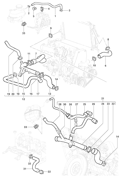 Imagem de Sistema de arrefecimento do motor gasolina para sedan, hatch e pick-up