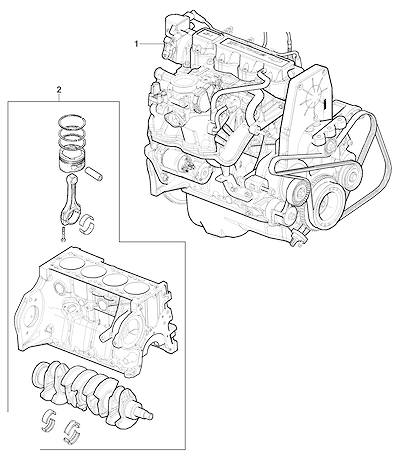 Imagem de Conjunto motor 1.8 litro gasolina (LI3)