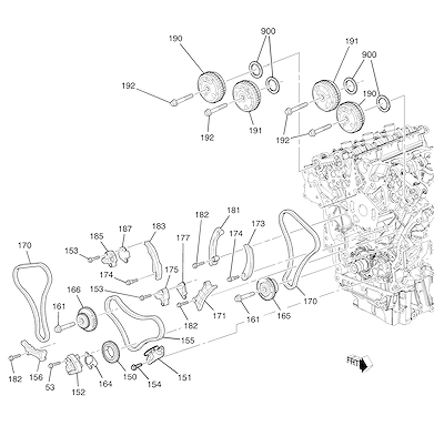 Imagem de Conjunto motor 3.6L L6 corrente, tensionador e atuadores eixo-comando (LY7)