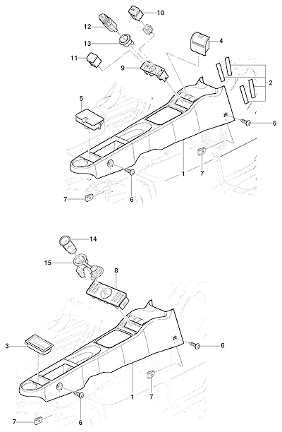 Imagem de Console e acessórios internos para sedan, hatch e pick-up