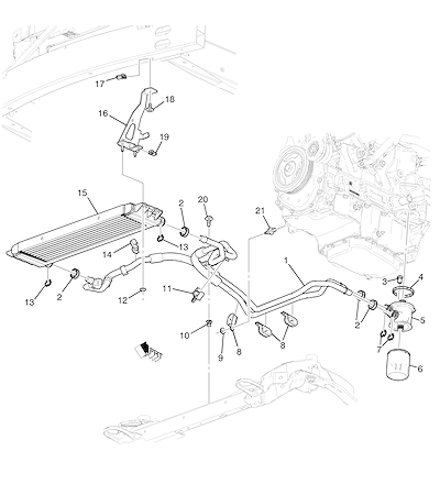 Imagem de Radiador e linhas do óleo do motor (LTG/2.0X, pacote trilho Y4Q)
