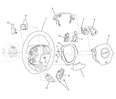 Imagem de Volante de direção em couro com controle e airbag (2017–2019) (1)