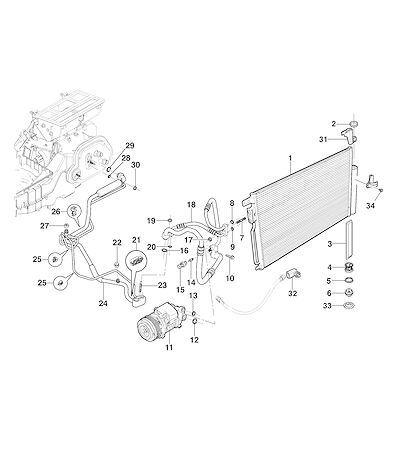 Imagem de Sistema de refrigeração do ar-condicionado (2012–2017) JP69