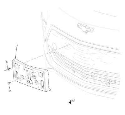 Imagem de Fixação e suporte para placa de licença dianteira