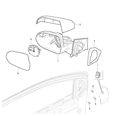Imagem de Espelho retrovisor elétrico externo com motor, vidro e controle remoto