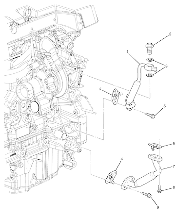 Imagem de Sistema de lubrificação do turbo alimentador (LTG/2.0X) (2018–2019)