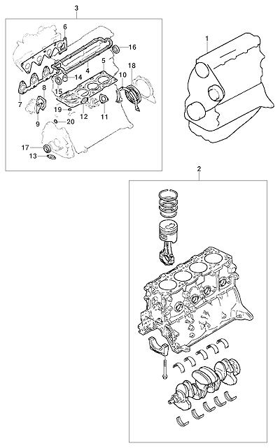 Imagem de Motor completo e parcial diesel 2001 com juntas e vedadores essenciais
