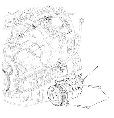 Imagem de Ar condicionado e montagem do compressor (LAF/2,4C)