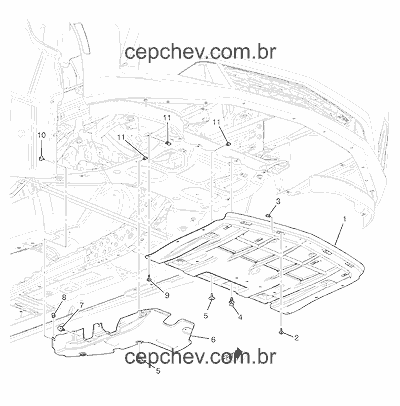 NS Camaro 2016/2024 - PORCA de reforço inferior da fascia do para ...