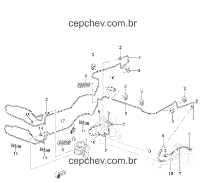 11569751 Spin 2013/2024 - PORCA do cano de freio dianteiro M10 flange ...