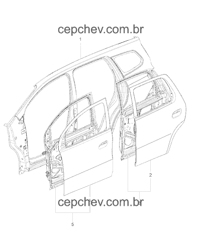 52162793 Porta traseira esquerda | Compatibilidade | CepChev